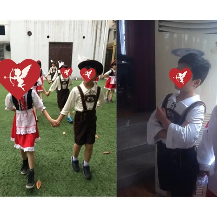 Halloween Costume Children Beer Costume Oktoberfest Suits England Style Cosplay Size:M Waistline: 72cm Dress Length: