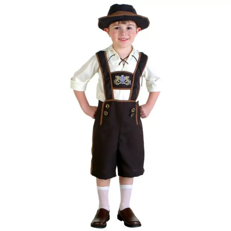 Halloween Costume Children Beer Costume Oktoberfest Suits England Style Cosplay Size:M Waistline: 72cm Dress Length: