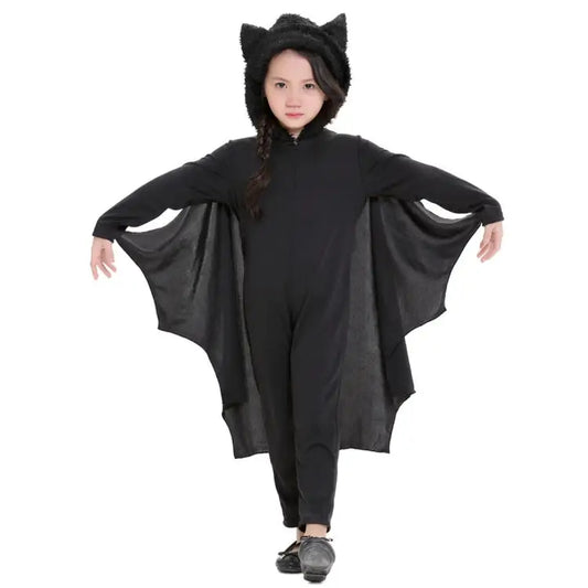 Halloween Costume Children Jumpsuit Bat Style Cosplay Costumes Stage Suit Size:M Suggested Height:115-130cm Size: M
