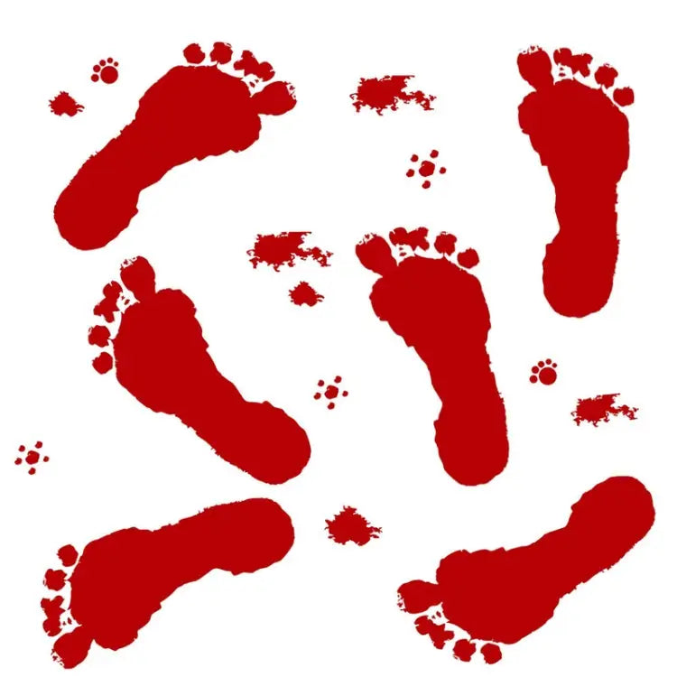 Halloween Decorations PVC Creative Blood Handprints and Footprints Wall Stickers Window Stickers Random Style Delivery