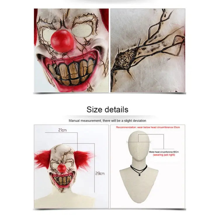 Halloween Festival Party Latex Bald Clown Frightened Mask Bald Clown - Bald Clown