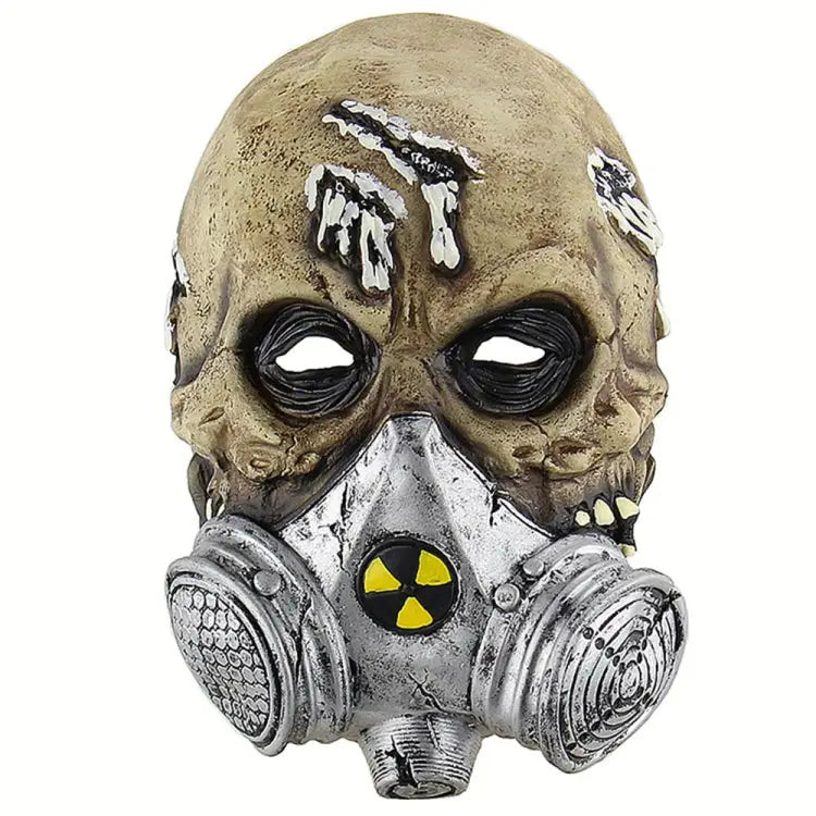 Halloween Festival Party Latex Biochemical Gas Mask Skeleton Frightened Mask Headgear Biochemical Gas - Biochemical Gas
