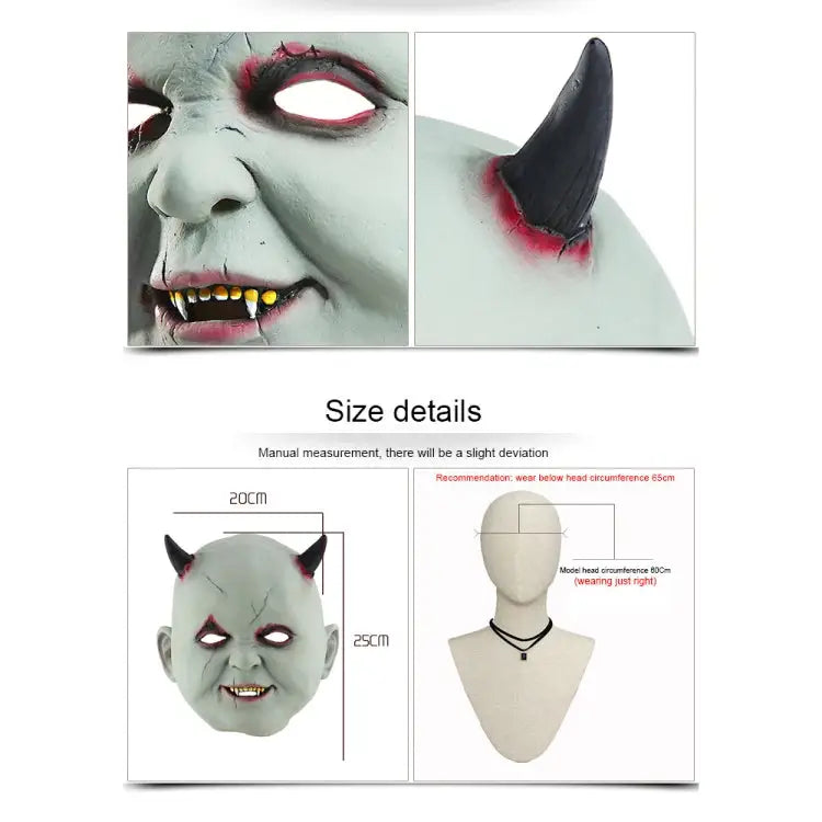 Halloween Festival Party Latex Devil Vampire Frightened Mask Headgear Devil Vampire - Devil Vampire