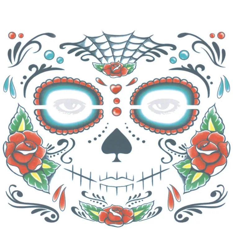 Halloween Waterproof Temporary Face Tattoo Stickers Size: 240*210mm 240*210mm - 240*210mm