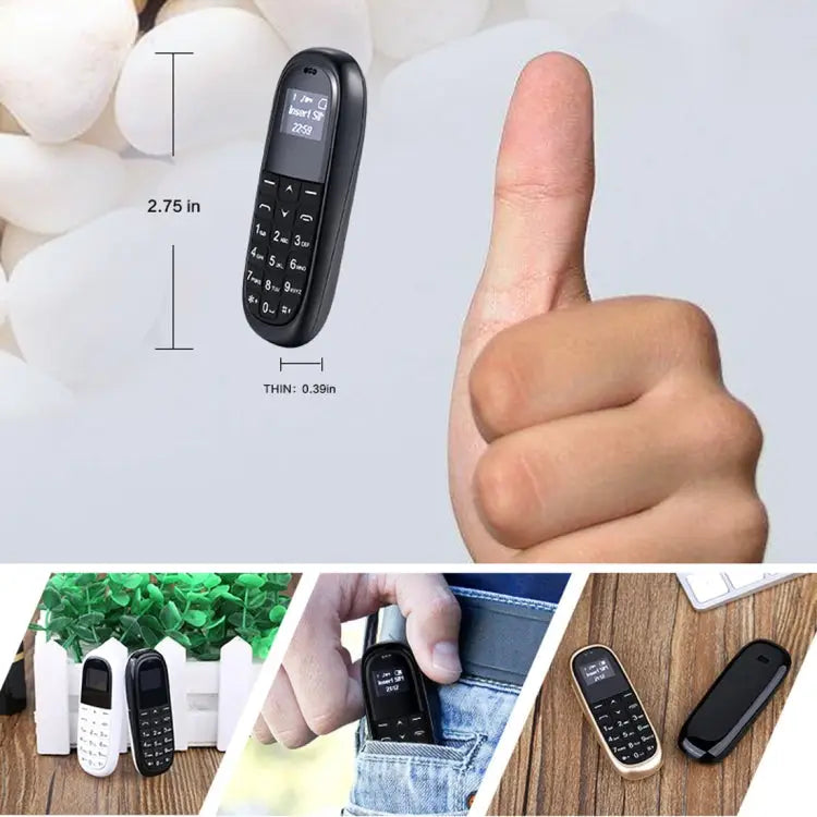 Hands Free Bluetooth Dialer Headphone MTK6261DA Anti-Lost Single SIM Network: 2G - Black