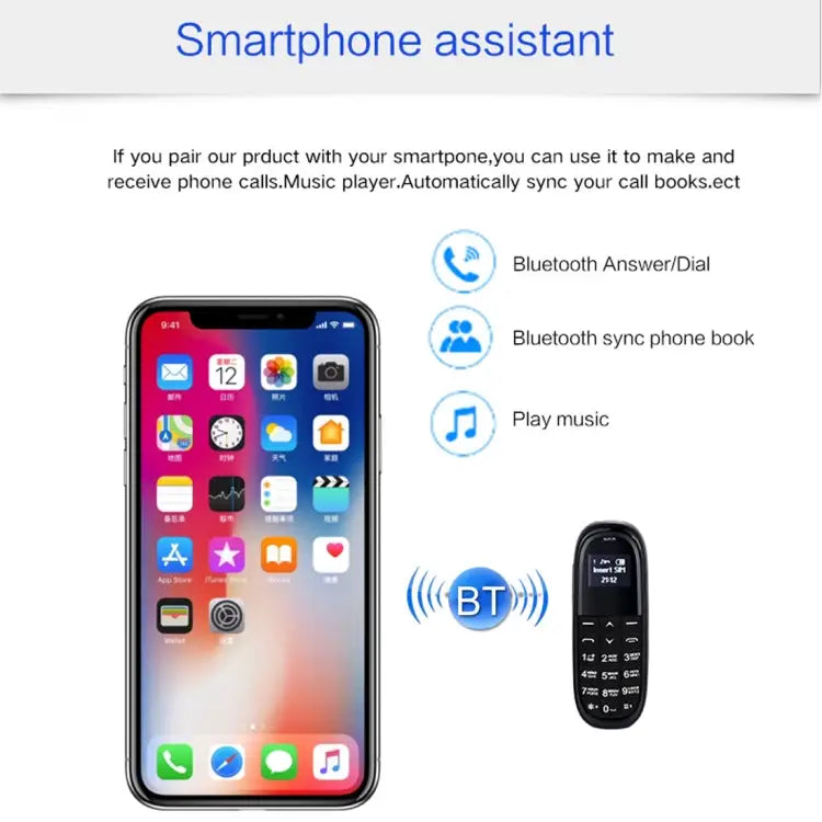 Hands Free Bluetooth Dialer Headphone MTK6261DA Anti-Lost Single SIM Network: 2G - Black