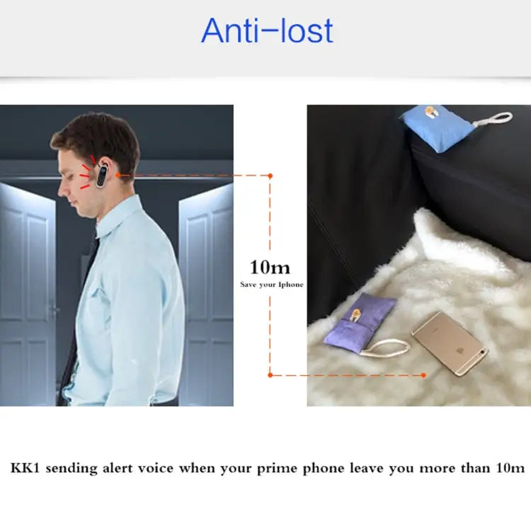 Hands Free Bluetooth Dialer Headphone MTK6261DA Anti-Lost Single SIM Network: 2G - Black