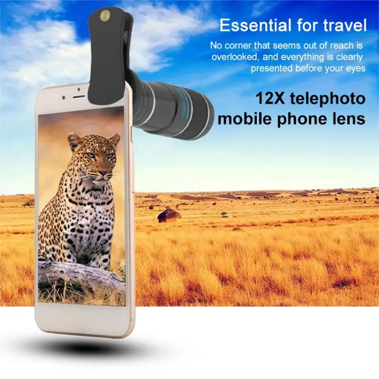 HAUTIK HK-002 5 in 1 180 Degree Fisheye Lens + 0.65X Macro & Wide Lens + 12X Telephoto Lens + Star Line Lens Kits