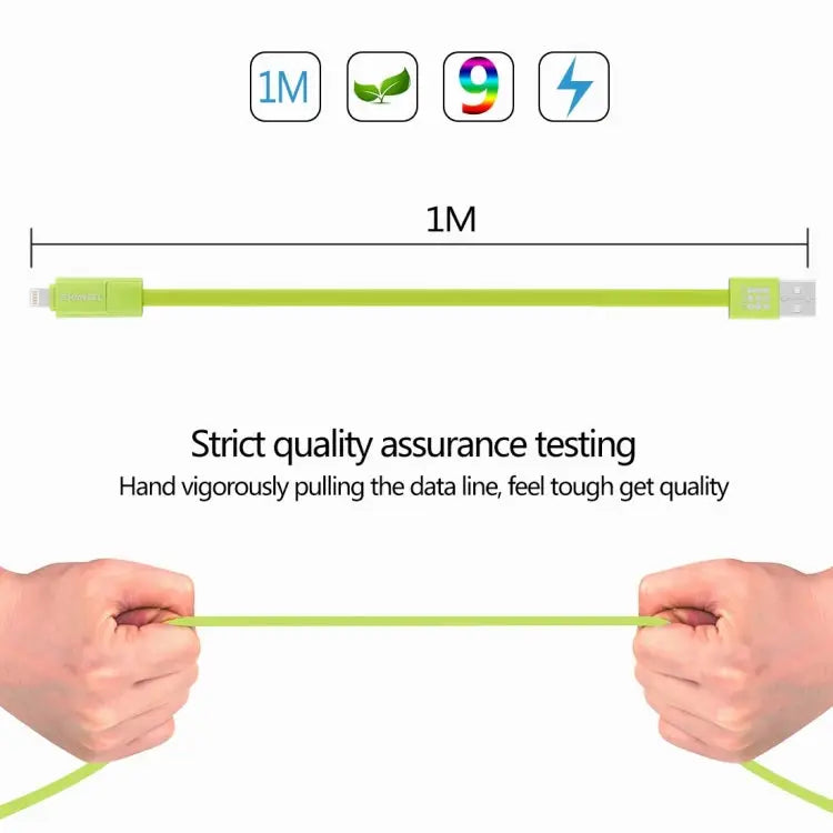 HAWEEL 1m 2 in 1 Micro USB & 8 Pin to USB Data Sync Charge Cable - 2 in 1 Cable in two connectors / Green