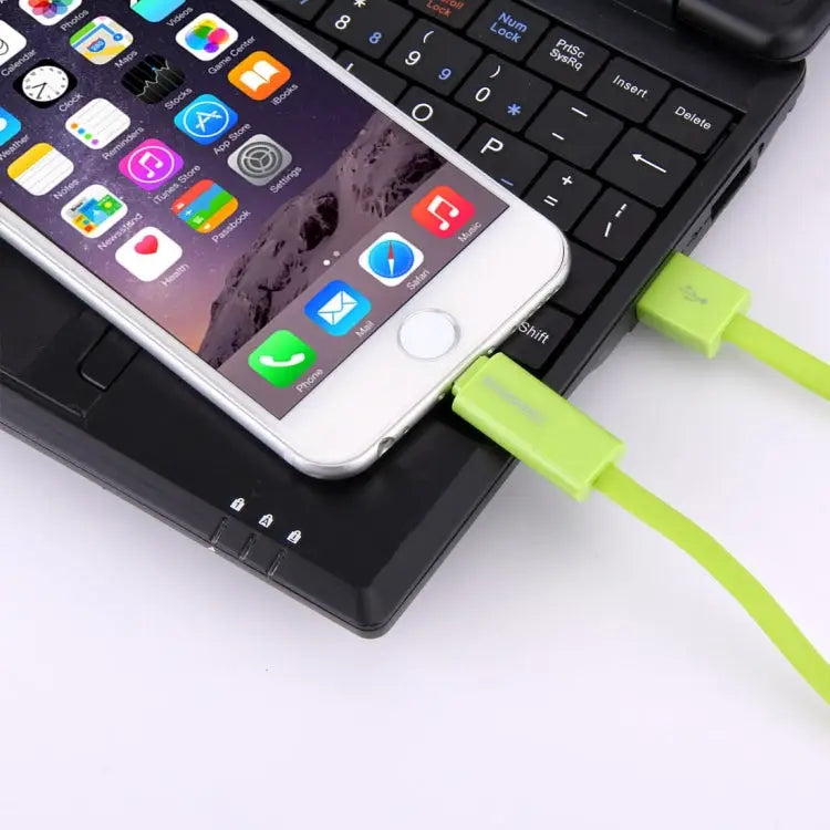 HAWEEL 1m 2 in 1 Micro USB & 8 Pin to USB Data Sync Charge Cable - 2 in 1 Cable in two connectors / Green