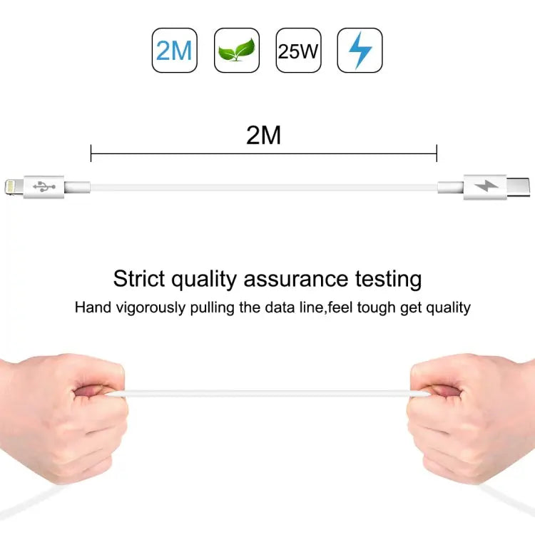 HAWEEL 25W 3A USB-C / Type-C to 8 Pin PD Fast Charging Cable for iPhone iPad Cable Length: 2m - Type-C to 8 Pin 2m