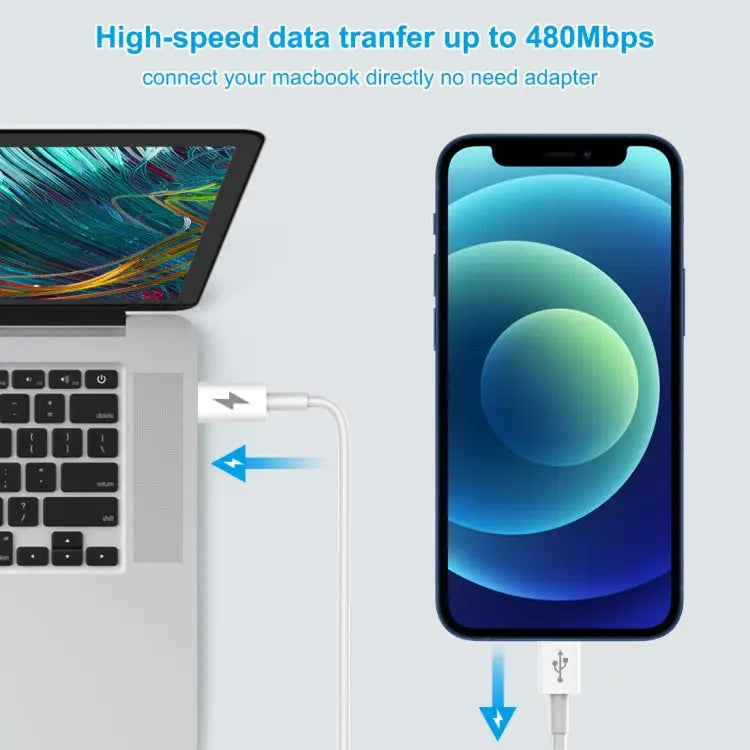 HAWEEL 25W 3A USB-C / Type-C to 8 Pin PD Fast Charging Cable for iPhone iPad Cable Length: 2m - Type-C to 8 Pin 2m