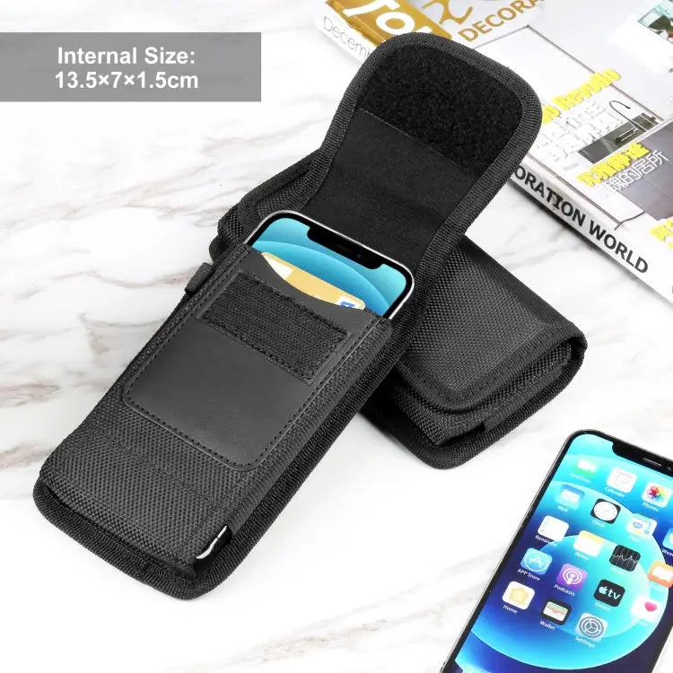HAWEEL 4.7 inch Nylon Cloth Phone Belt Clip Carrying Pouch with Card Slot Vertical 4.7 inch - Vertical 4.7 inch