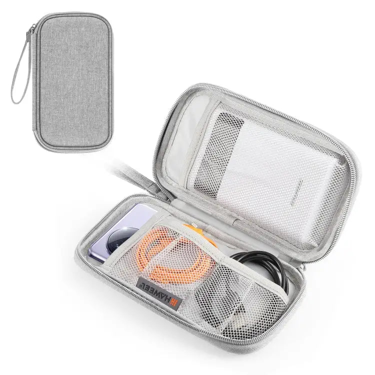 HAWEEL Electronic Organizer Storage Bag for Cellphones Power Bank Cables Mouse Earphones - Digital Organizer / Grey