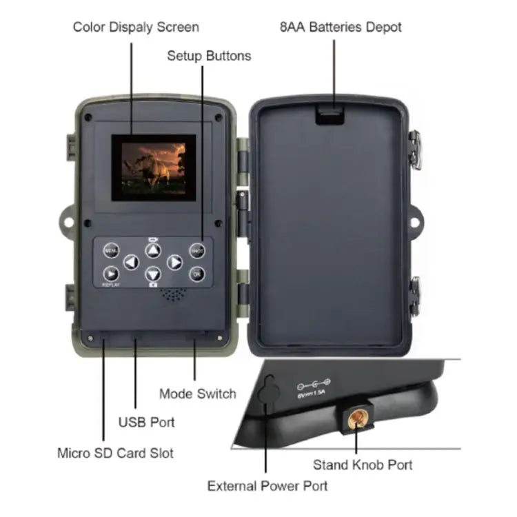 HC801A 8MP Waterproof IP65 IR Night Vision Security Hunting Trail Camera Novatek 96650 Program 120 Degree Wide Angle