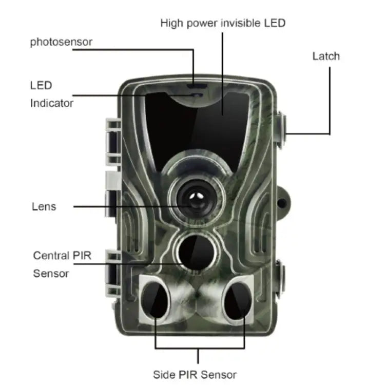 HC801A 8MP Waterproof IP65 IR Night Vision Security Hunting Trail Camera Novatek 96650 Program 120 Degree Wide Angle