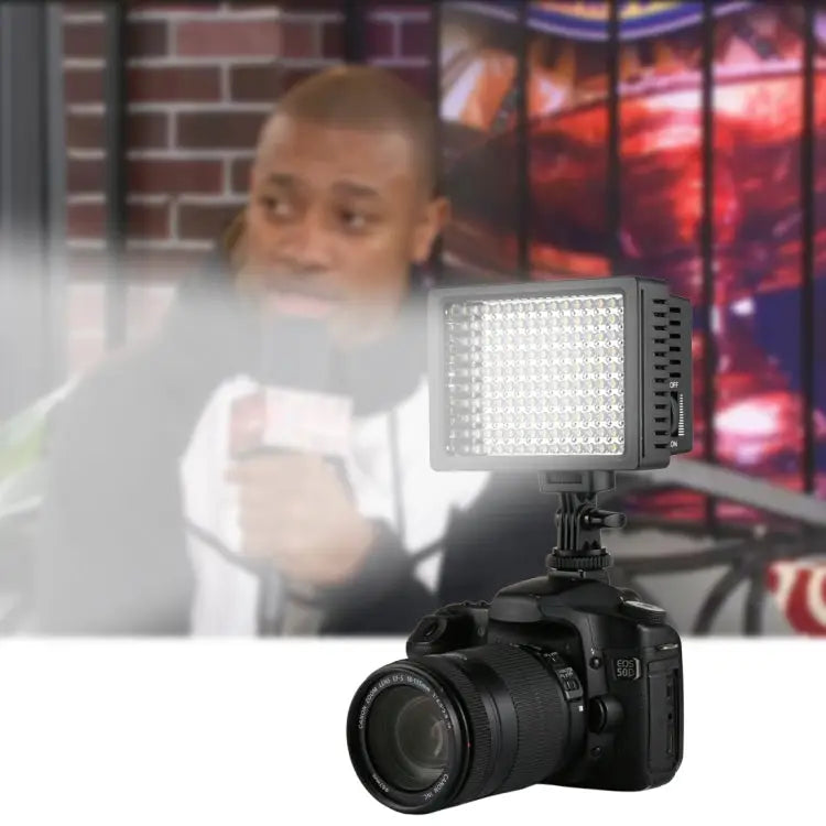HD-160 White Light LED Video Light on-Camera Photography Lighting Fill Light for Canon Nikon DSLR Camera with 3 Filter