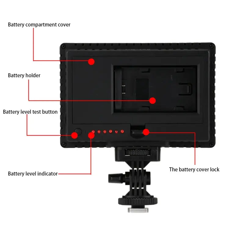 HD-160 White Light LED Video Light on-Camera Photography Lighting Fill Light for Canon Nikon DSLR Camera with 3 Filter