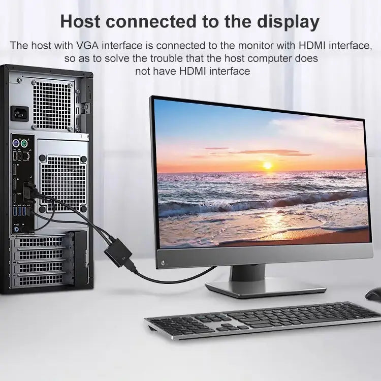 HDCO-VGAM2 1080P VGA Male to HDMI Female Converter with 3.5mm Audio Cable HDCO-VGAM2 - HDCO-VGAM2