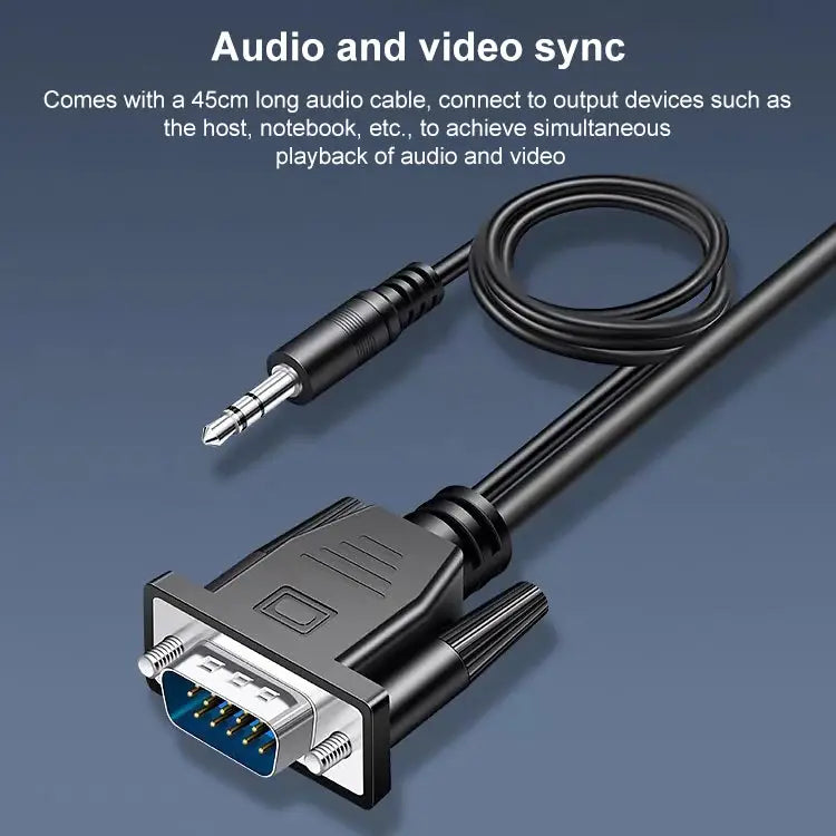HDCO-VGAM2 1080P VGA Male to HDMI Female Converter with 3.5mm Audio Cable HDCO-VGAM2 - HDCO-VGAM2
