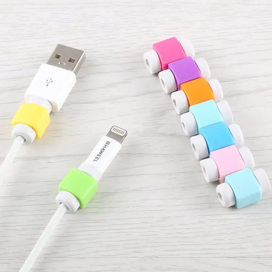 Headphone Wire Data Cable Protection Cover Winder Cord Wrap Organizer Random Color Delivery - 1PCS