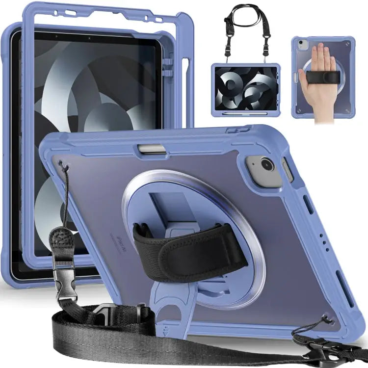 Heavy Duty Hybrid Tablet Case with Hand Grip & Strap For iPad Air 2022 10.9 / Pro 11 2022 For iPad 10th Gen 10.9 2022