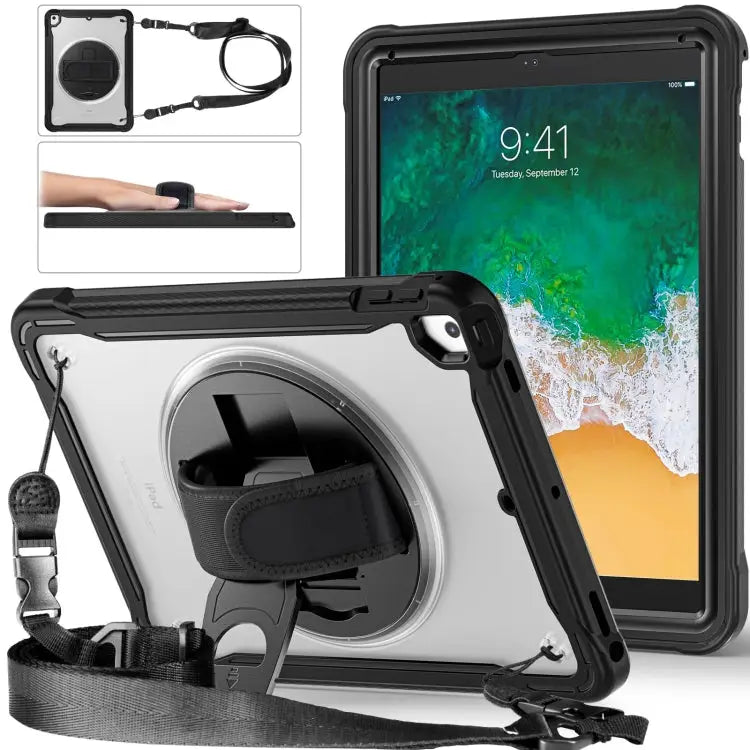 Heavy Duty Hybrid Tablet Case with Hand Grip & Strap For iPad Air / Air 2 / 9.7 2018 / 2017 - For iPad Air / Air 2