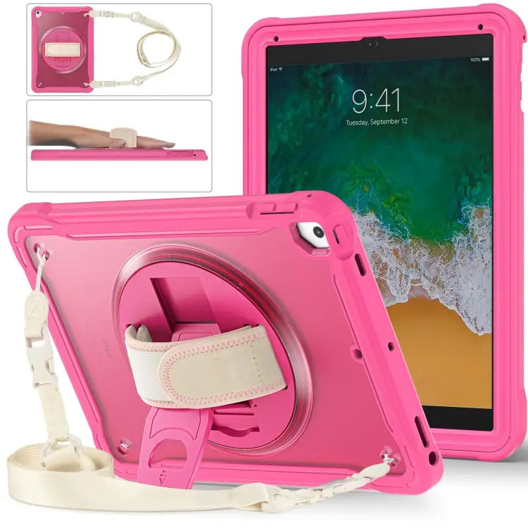 Heavy Duty Hybrid Tablet Case with Hand Grip & Strap For iPad Air / Air 2 / 9.7 2018 / 2017 - For iPad Air / Air 2