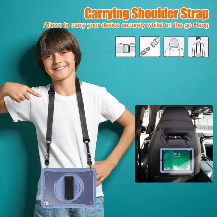 Heavy Duty Hybrid Tablet Case with Hand Grip & Strap For iPad Air / Air 2 / 9.7 2018 / 2017 - Apple Accessories