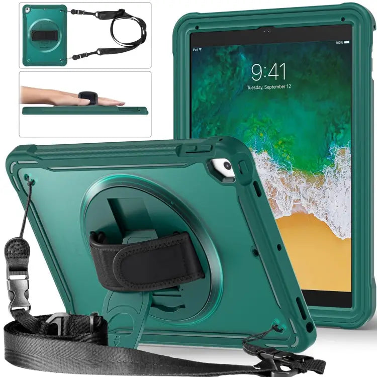 Heavy Duty Hybrid Tablet Case with Hand Grip & Strap For iPad Air / Air 2 / 9.7 2018 / 2017 - For iPad Air / Air 2