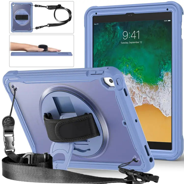 Heavy Duty Hybrid Tablet Case with Hand Grip & Strap For iPad Air / Air 2 / 9.7 2018 / 2017 - For iPad Air / Air 2