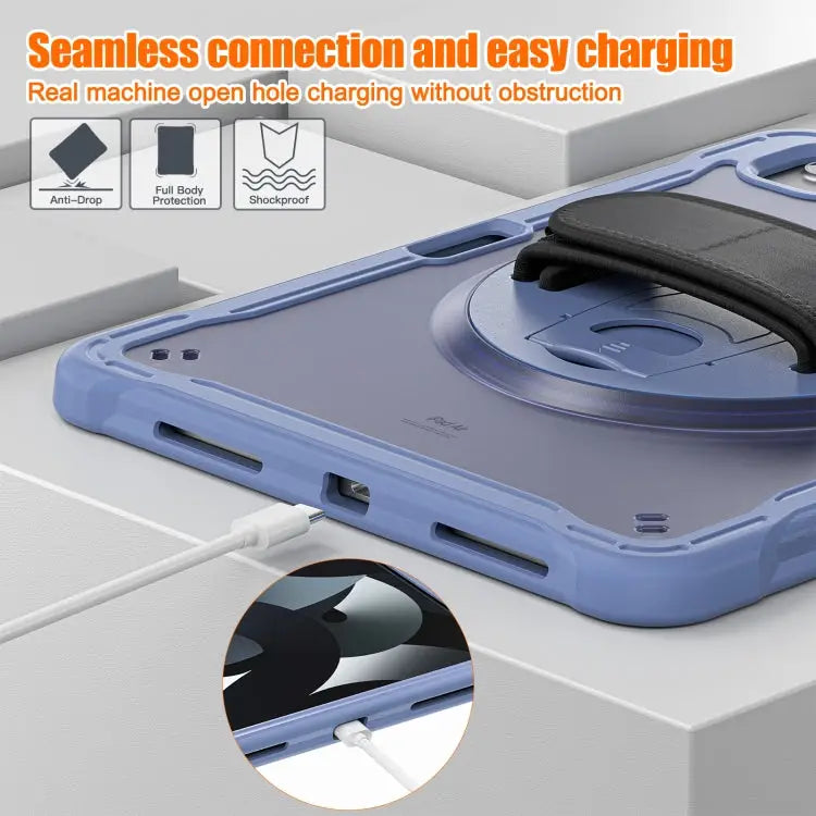 Heavy Duty Hybrid Tablet Case with Hand Grip & Strap For iPad Air 2022 10.9 / Pro 11 2022 For iPad 10th Gen 10.9 2022