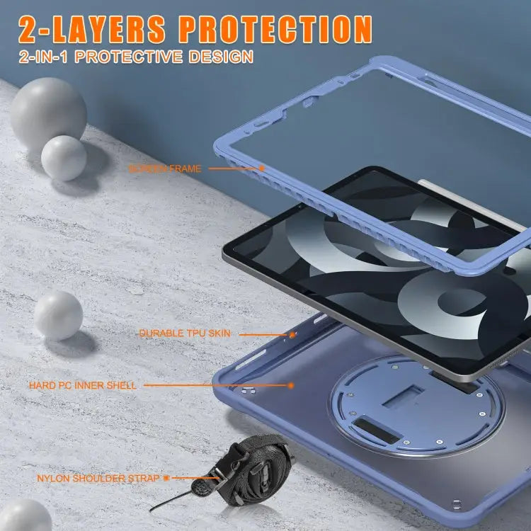 Heavy Duty Hybrid Tablet Case with Hand Grip & Strap For iPad Air 2022 10.9 / Pro 11 2022 For iPad 10th Gen 10.9 2022