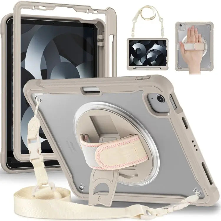 Heavy Duty Hybrid Tablet Case with Hand Grip & Strap For iPad Air 2022 10.9 / Pro 11 2022 For iPad 10th Gen 10.9 2022