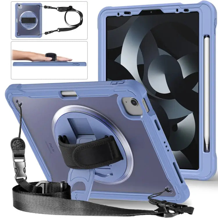 Heavy Duty Hybrid Tablet Case with Hand Grip & Strap For iPad Air 2022 10.9 / Pro 11 2022 For iPad 10th Gen 10.9 2022