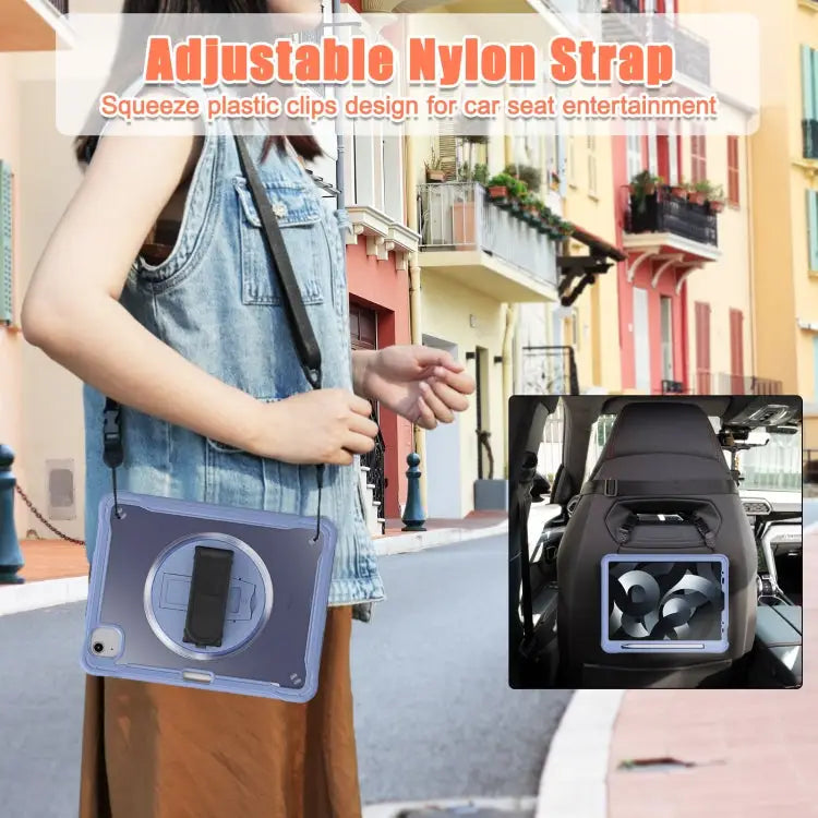Heavy Duty Hybrid Tablet Case with Hand Grip & Strap For iPad Air 2022 10.9 / Pro 11 2022 For iPad 10th Gen 10.9 2022
