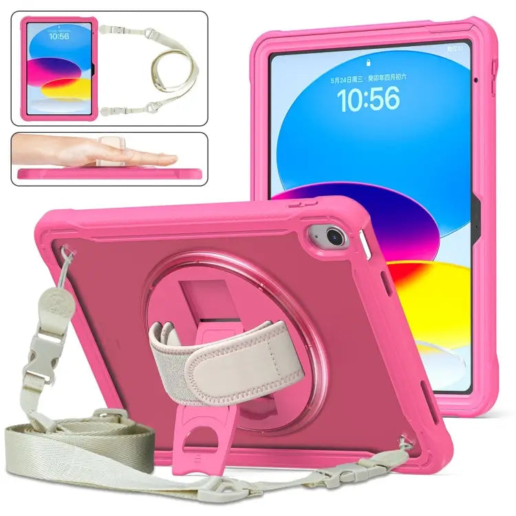 Heavy Duty Hybrid Tablet Case with Hand Grip & Strap For iPad Air 2022 10.9 / Pro 11 2022 For iPad 10th Gen 10.9 2022