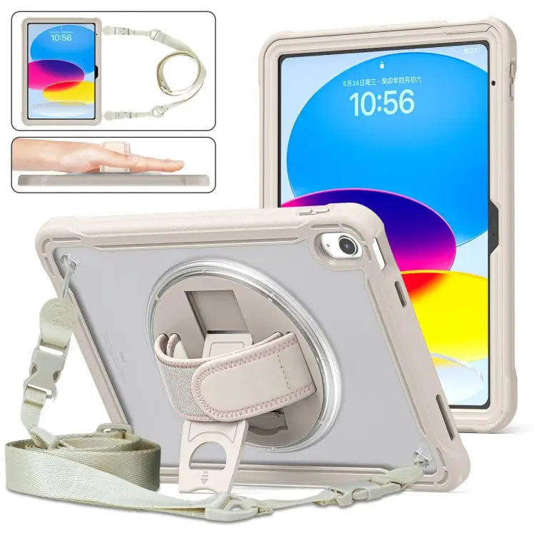 Heavy Duty Hybrid Tablet Case with Hand Grip & Strap For iPad Air 2022 10.9 / Pro 11 2022 For iPad 10th Gen 10.9 2022