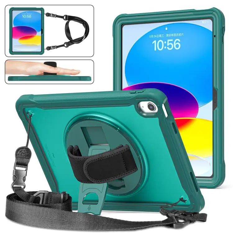 Heavy Duty Hybrid Tablet Case with Hand Grip & Strap For iPad Air 2022 10.9 / Pro 11 2022 For iPad 10th Gen 10.9 2022