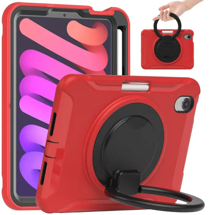 Heavy Duty TPU Hybrid PC Tablet Case with 360 Rotation Handle Grip Holder & Pen Slot For iPad mini 6 / mini 2024