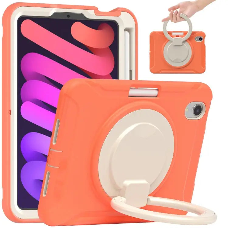 Heavy Duty TPU Hybrid PC Tablet Case with 360 Rotation Handle Grip Holder & Pen Slot For iPad mini 6 / mini 2024