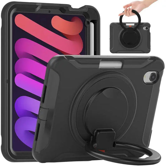Heavy Duty TPU Hybrid PC Tablet Case with 360 Rotation Handle Grip Holder & Pen Slot For iPad mini 6 / mini 2024