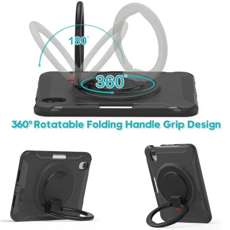 Heavy Duty TPU Hybrid PC Tablet Case with 360 Rotation Handle Grip Holder & Pen Slot For iPad mini 6 / mini 2024