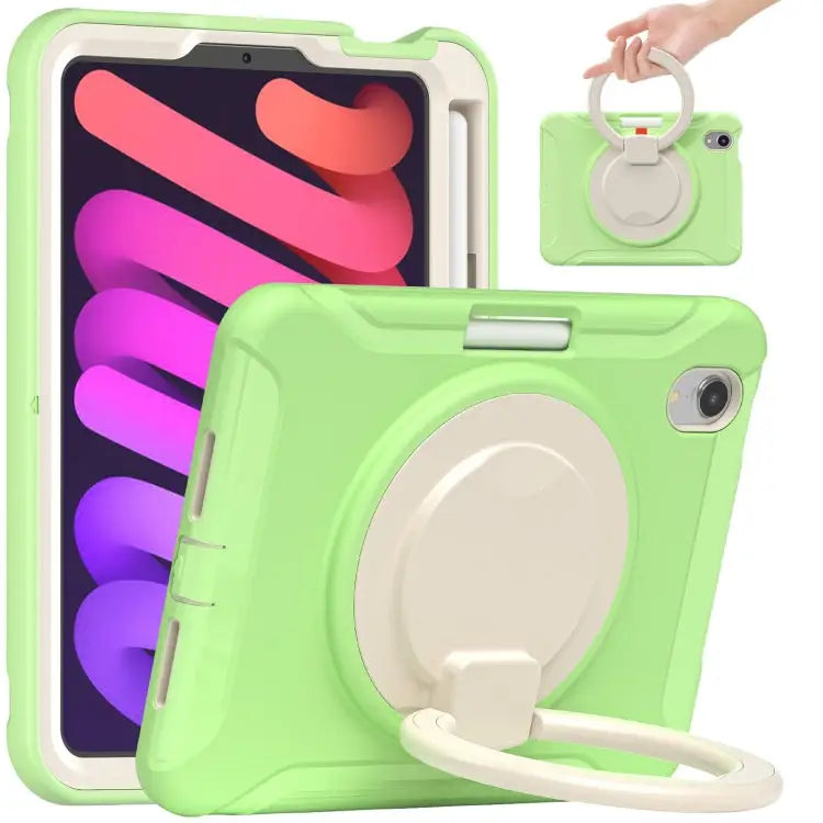 Heavy Duty TPU Hybrid PC Tablet Case with 360 Rotation Handle Grip Holder & Pen Slot For iPad mini 6 / mini 2024