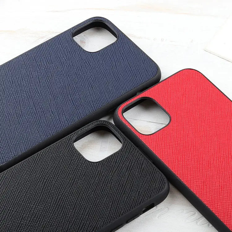 Hella Cross Texture Genuine Leather Protective Case For iPhone 11 For iPhone 11 Pro For iPhone 11 Pro Max For iPhone 12