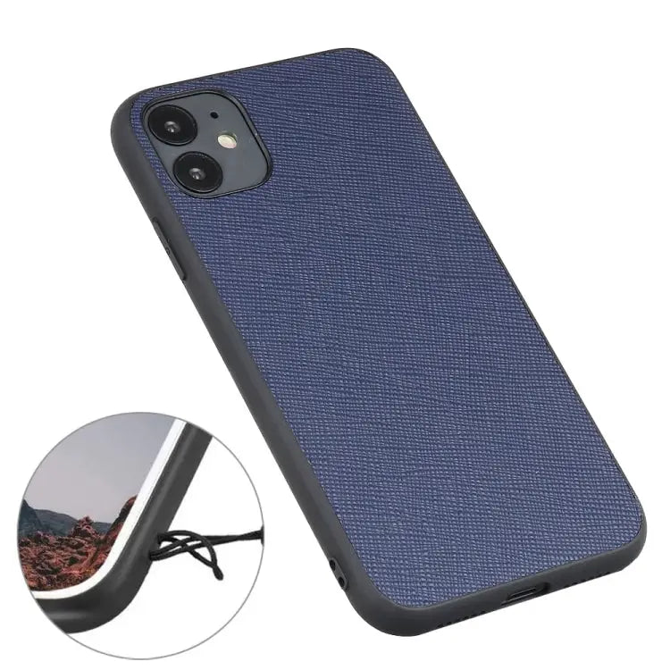 Hella Cross Texture Genuine Leather Protective Case For iPhone 11 For iPhone 11 Pro For iPhone 11 Pro Max For iPhone 12