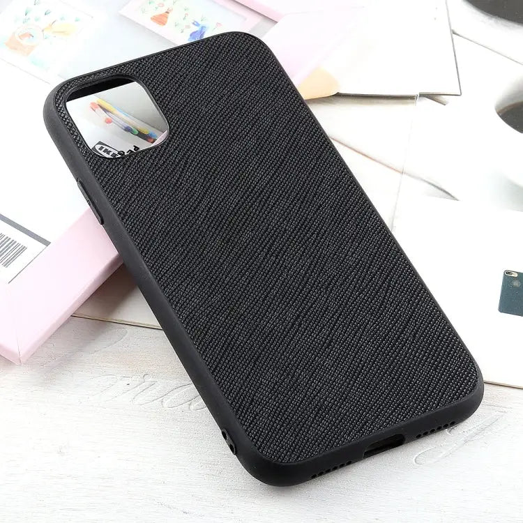 Hella Cross Texture Genuine Leather Protective Case For iPhone 11 For iPhone 11 Pro For iPhone 11 Pro Max For iPhone 12