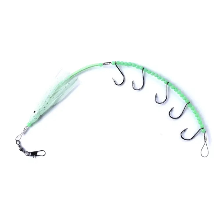 HENGJIA 32cm/7g Fishing Knife Fish Wire Luminous Night Light Octopus Squid Hook 5 Hooks