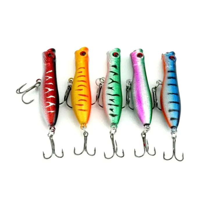 HENGJIA Artificial Fishing Lures Popper Bionic Fishing Bait with Hooks Length: 6 cm Random Color Delivery - Length: 6 cm