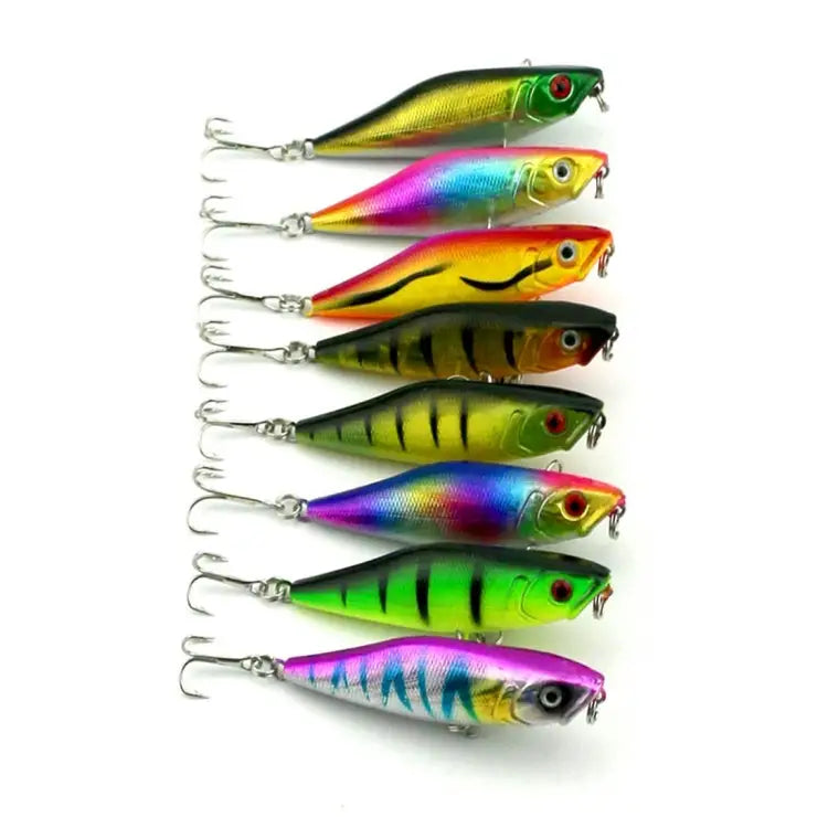 HENGJIA Artificial Fishing Lures Popper Bionic Fishing Bait with Hooks Length: 7.5 cm Random Color Delivery - Length: